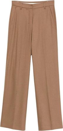 Max Mara Wijde broek - Dames - Wijde Broeken - Bruin - M - Broeken