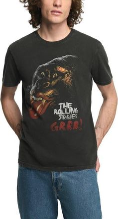 Lucky Brand Rolling Stones Grrr Cotton Graphic T-Shirt in Jet Black at Nordstrom, Size Xx-Large