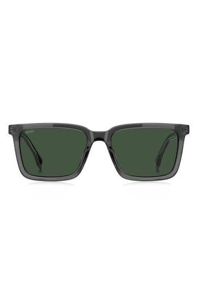BOSS 55mm Sunglasses in Green/Green at Nordstrom