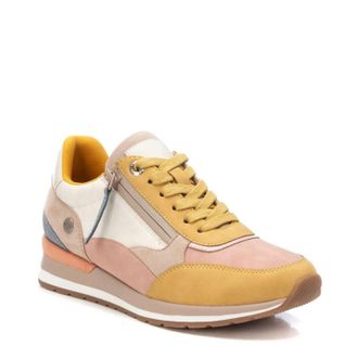 Refresh Womens Leather Trainers Sneaker In Beige