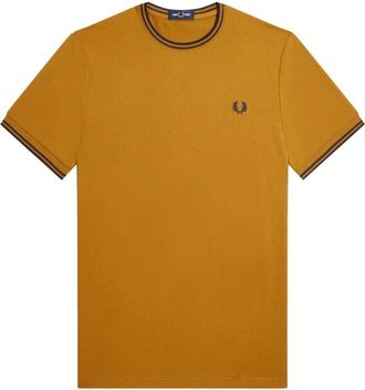 Fred Perry T-Shirts, male, Brown, Size: 2XL Twin Tipped Cotton T-Shirt