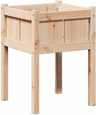 vidaXL Garden Planter Nature 50 x 50 x 70 cm Solid Pine Wood vidaXL