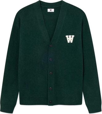Wood Wood Tay Cardigan - Heren - Vesten - Groen - S - Truien & Vesten