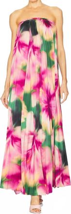 Misa Agatha Dress In Blurred Hibiscus