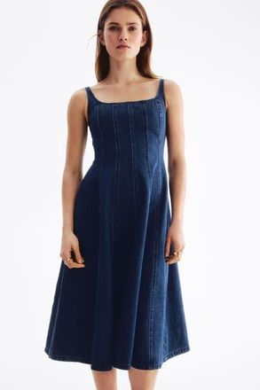 H&M Denim midi dress in Denim Blue at Nordstrom, Size Xx-Large