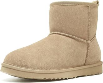 Generic NYSBH Winter Fur Snow Boots Women Classic Thick Sole Outdoor Fuzzy Suede Mini Boots Women Wool Boots Fluffy Boots