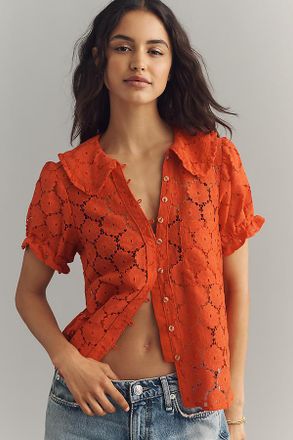 Pilcro The Keira Lace Blouse by Pilcro