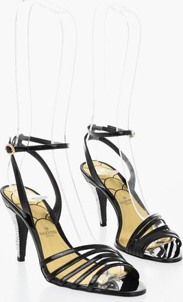Valentino Patent Leather Sandals with Jewel Heel 10cm Valentino