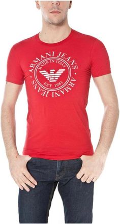 Armani Jeans Sweatshirts - Heren - T-shirts - Rood - XL - Katoen - Tops
