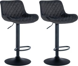 Clp Clp - Set De 2 Taburetes De Bar Minosa Negro Terciopelo