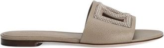 Dolce & Gabbana Slippers - Dames - Sandalen - Beige - 40 EU - Leer - Schoenen