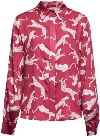 Silvian Heach Gedrukt overhemd met klassieke kraag - Dames - Blouses - Roze - 2XS - Leer - Overhemden