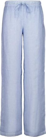 120% Lino Pantaloni con coulisse - Blu