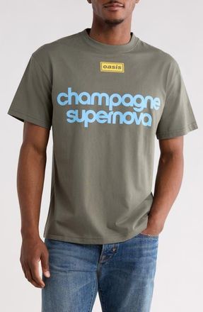 Pleasures x Oasis Nordique Graphic Cotton T-Shirt in Faded Black at Nordstrom, Size Xx-Large