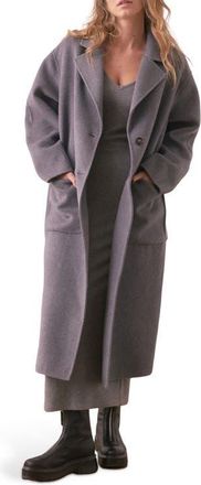 Marine Layer Colette Oversize Double Face Longline Coat in Grey Heather at Nordstrom, Size Small