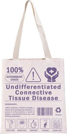 Generic PYOUL UCTD Awareness Gift 100% Autoimmune Chaos Tote Bag Autoimmune Disease Handbag UCTD Warrior Gift (100% Autoimmune Chaos T)