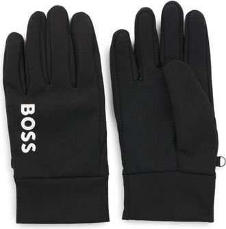 BOSS Touchscreen-friendly running gloves with printed logos
