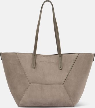 Brunello Cucinelli Duo Large suede tote bag