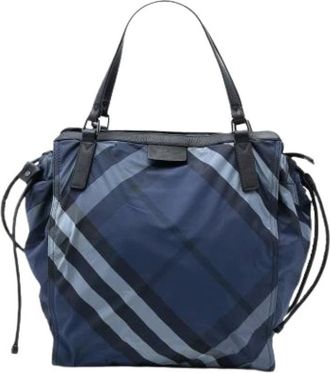 Burberry Pre-owned Tote Bags, female, Blue, Size: ONE SIZE Pre-owned Nylon Tote