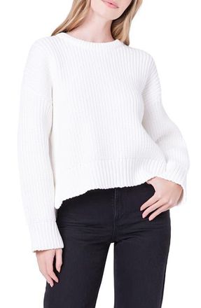 English Factory Oversize Rib Sweater in White at Nordstrom, Size Medium