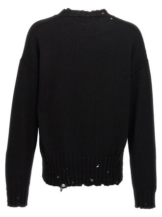 Marni Destroyed-Effect Cotton Sweater - Black