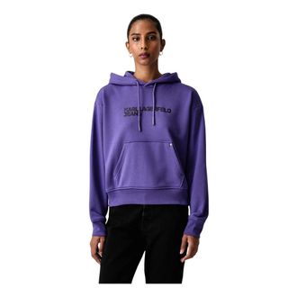 Karl Lagerfeld Felpa con cappuccio con logo - - Sweatshirts & Hoodies - Donna - Viola - XS