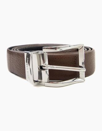 Emporio Armani Mens Emporio Armani Cintura Classic Belt Moro/nero - Silver - Size: OS