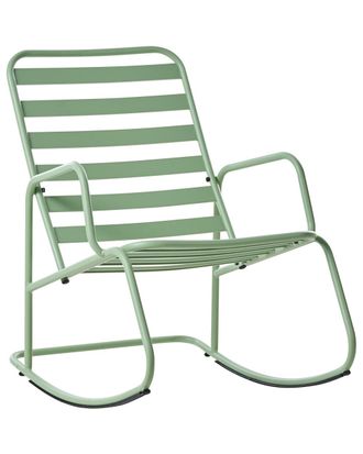 Beliani Mecedora de jard&iacute;n metal verde