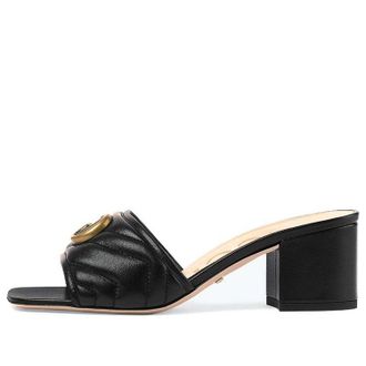 Gucci (WMNS) Gucci Marmont Double G Chunky slide sandal Black 695202-BKO60-1000