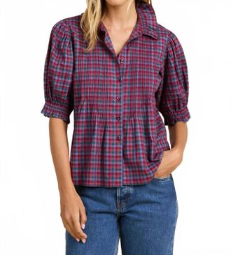 Trovata Jess Blouse In Poppy & Pine Multi