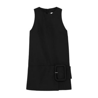 Ami Belted Mini Dress - female - Ami Paris - Short Dresses - Black - S - Dresses