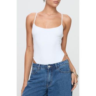Princess Polly All Tied Up Bodysuit in White at Nordstrom, Size 12