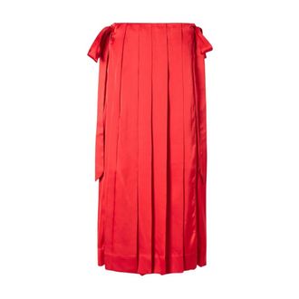 Simone Rocha Gonna a portafoglio plissettata con pannello trasparente - - Skirts - Donna - Rosso - XS