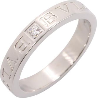 Bulgari Silver Clear White Gold (18K) Band Ring (Pre-Owned)