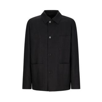 Lardini Light Jackets, male, Black, Size: S Giacca Camicia