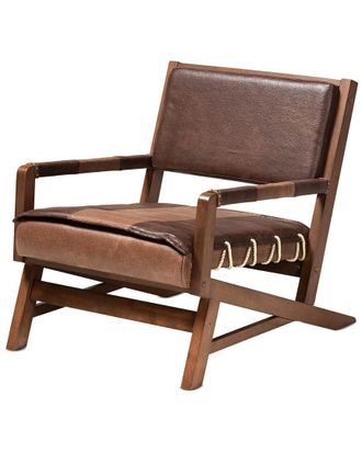 Design Studios Dnu Design Studios Rovelyn Upholstered Walnut Finished Wood Lounge Chair