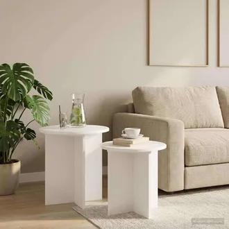 vidaXL Vidaxl Set Tavolini 2 Pz &Oslash; 45 X 45 Cm Legno Ingegnerizzato