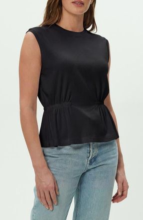 Michael Stars Rochel Peplum Sleeveless Top in Black at Nordstrom, Size X-Small
