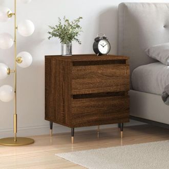 vidaXL Comodino Rovere Marrone 40x35x50 cm in Legno Multistrato - Vidaxl