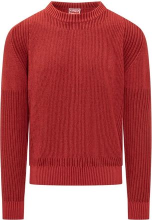 Kenzo Rondgebreide bovenkleding - Heren - Ronde hals truien - Rood - M - Katoen - Truien & Vesten