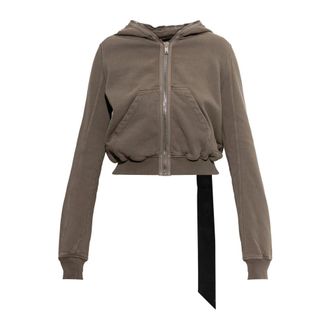 Rick Owens Hooded Sweatshirt - Dames - Sweatshirts & Hoodies - Grijs - Maat: XS Katoen