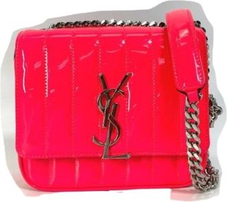 Saint Laurent Pre-owned Cross Body Bags, female, Pink, Size: ONE SIZE Pre-owned Vintage Shoulder Bag