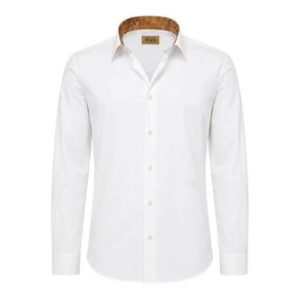 Alviero Martini 1A Classe Camicia Slim Fit - Heren - Zakelijke Overhemden - Wit - 4XL - Katoen - Overhemden