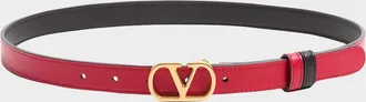 Valentino Garavani VLogo Signature Reversible Calfskin Belt, 20mm