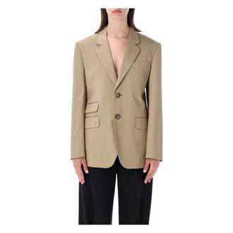 Ami Blazers, female, Beige, Size: XS Single-breasted Blazer