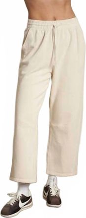 perfectwhitetee Womens Fallon Fleece Barrel Pants In Sugar