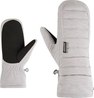 Ziener F&auml;ustlinge ZIENER ISCADA-Z MITTEN glove, Damen, Gr. L, light m&eacute;lange, Materialmix, Handschuhe F&auml;ustlinge