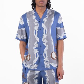 Versace Medusa Cameo Print Silk Shirt, Brand Size 48 ( US Size 38 )
