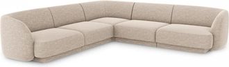 BLOOMINGLOFT Grosses Design Ecksofa Miley - Chenille Beige