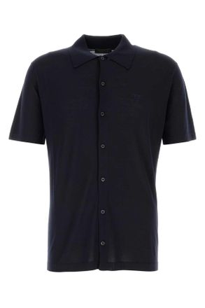 Prada Middernacht Blauwe Wol Shirt